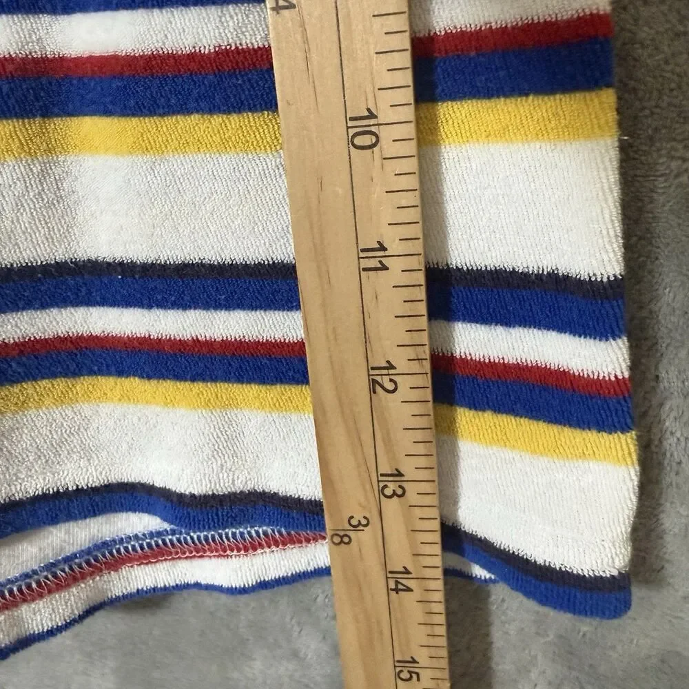-Polo Ralph Lauren Classic Striped Terry T-Shirt 2XL Y2K Streetwear Beach Hip Ho